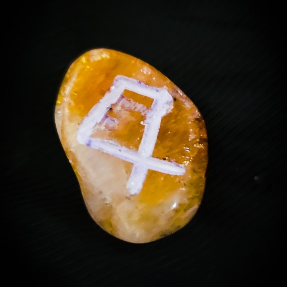 Tumbled Handmade Runestone Set - Nordic Heathen Runes - Pagan Alter Supplies - Picture 4 of 4